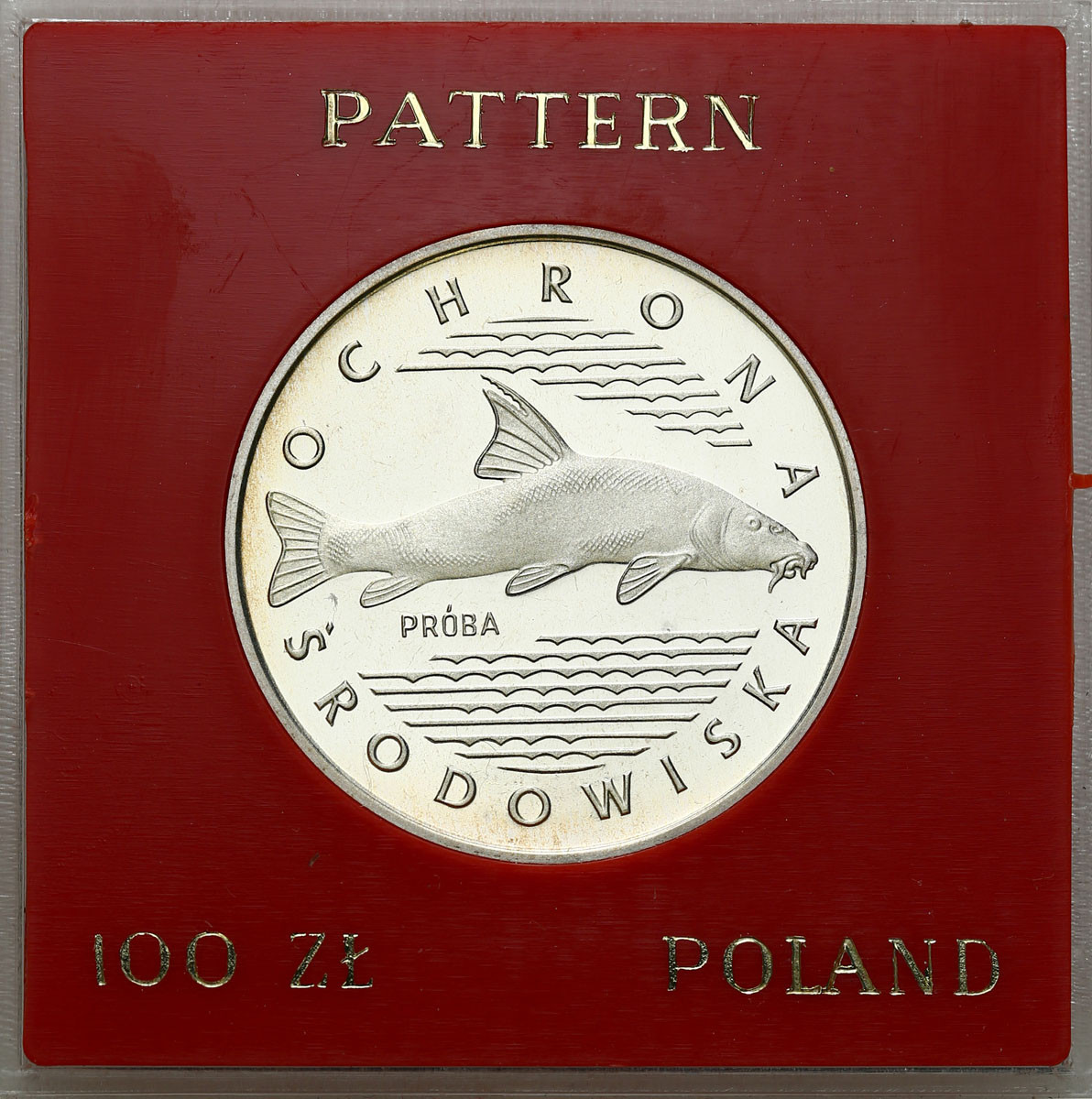 PRL. PRÓBA srebro 100 złotych 1977 Ryba